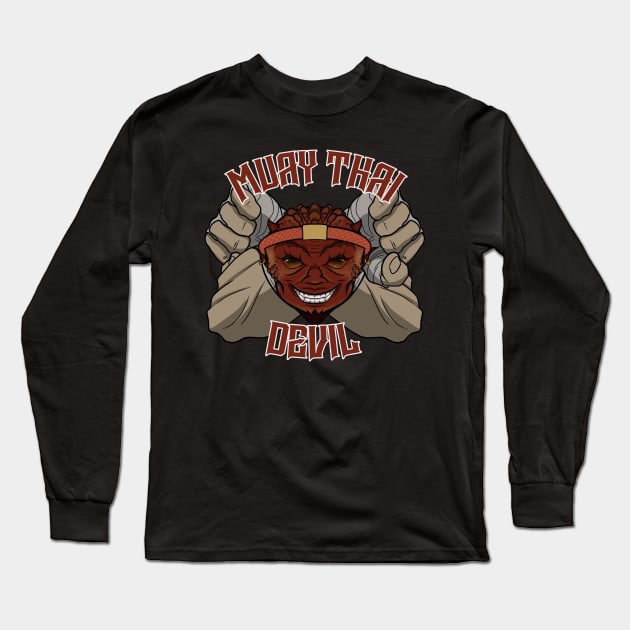 Muay Thai Devil Long Sleeve T-Shirt by RampArt